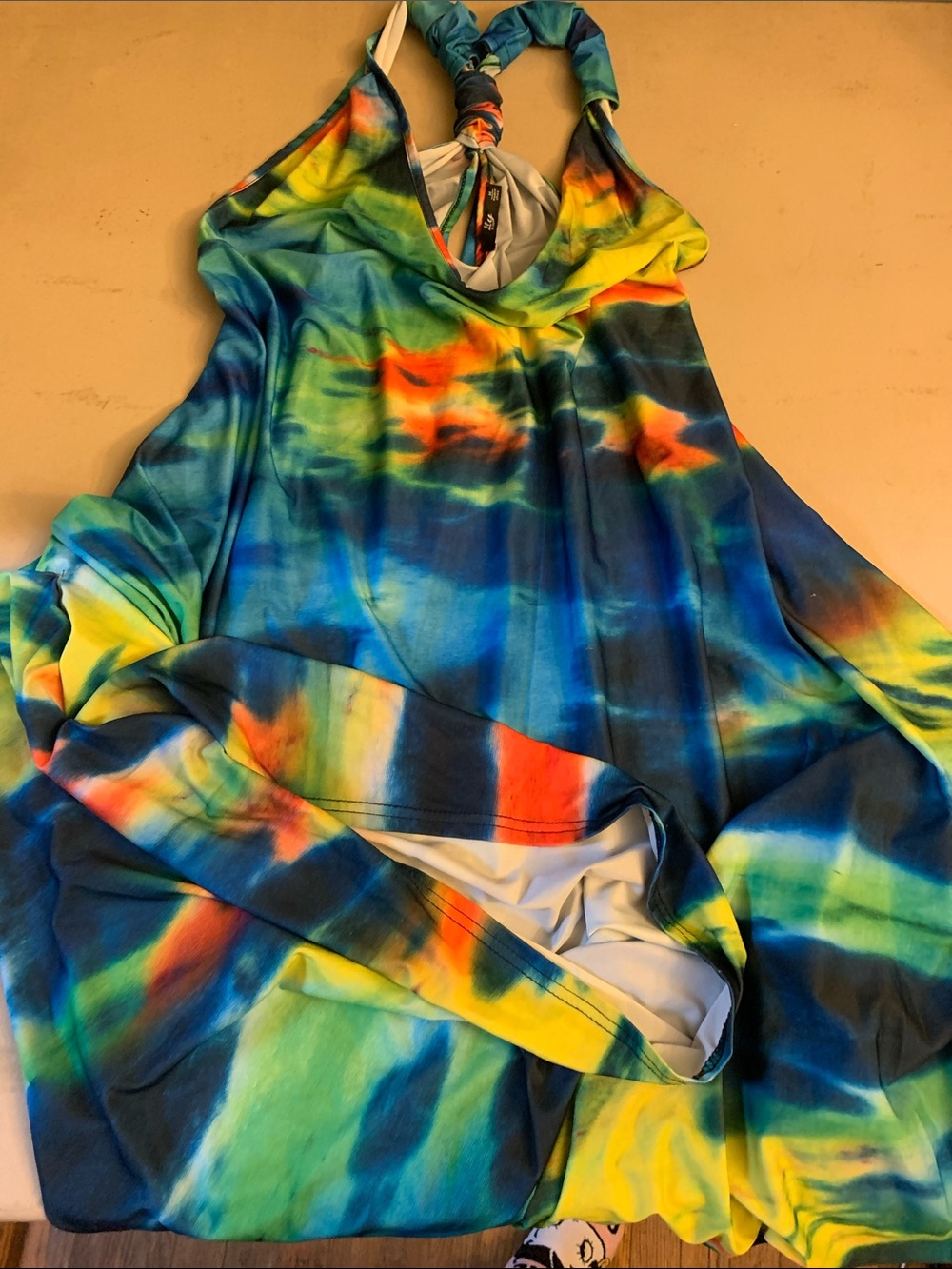 Colorful Tie-Dye Halter romper